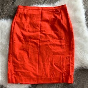 Lafayette 148 | red mid skirt with hidden pockets